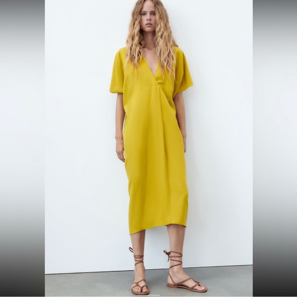 ZARA LINEN BLEND TUNIC DRESS